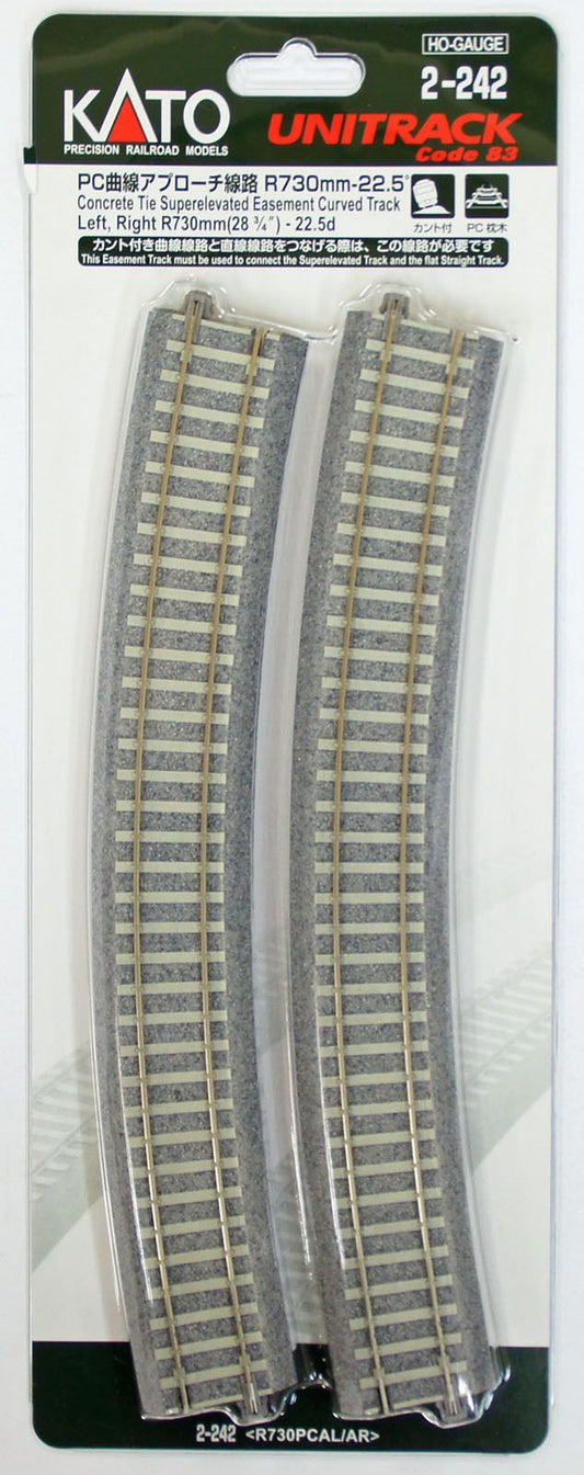 HO Scale Kato Unitrack 28 3/4" Concrete tie curve 730MM