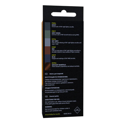 Arcus Hobby Colors RAF WW2 Night Fighters Paint Set - Fusion Scale Hobbies