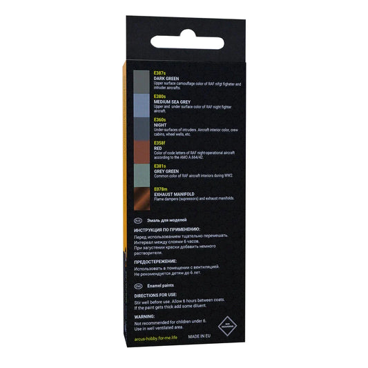 Arcus Hobby Colors RAF Late WW2 Night Fighters Paint Set - Fusion Scale Hobbies