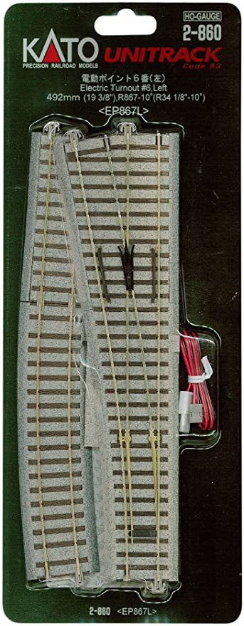 HO Scale Kato Unitrack #6 Remote Left hand switch