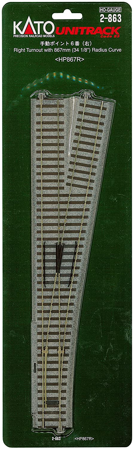 HO Scale Kato Unitrack #6 Manual switch Right hand