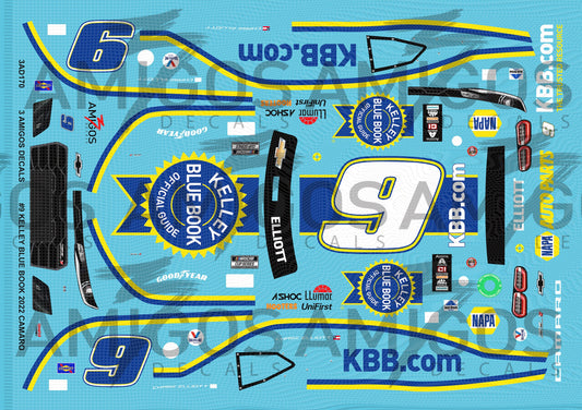 3 Amigos Decals #9 KELLEY BLUE BOOK 2022 Camaro 1/24 Decal Set