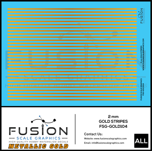 0.25mm White Stripes Decal Set 185mm Tall