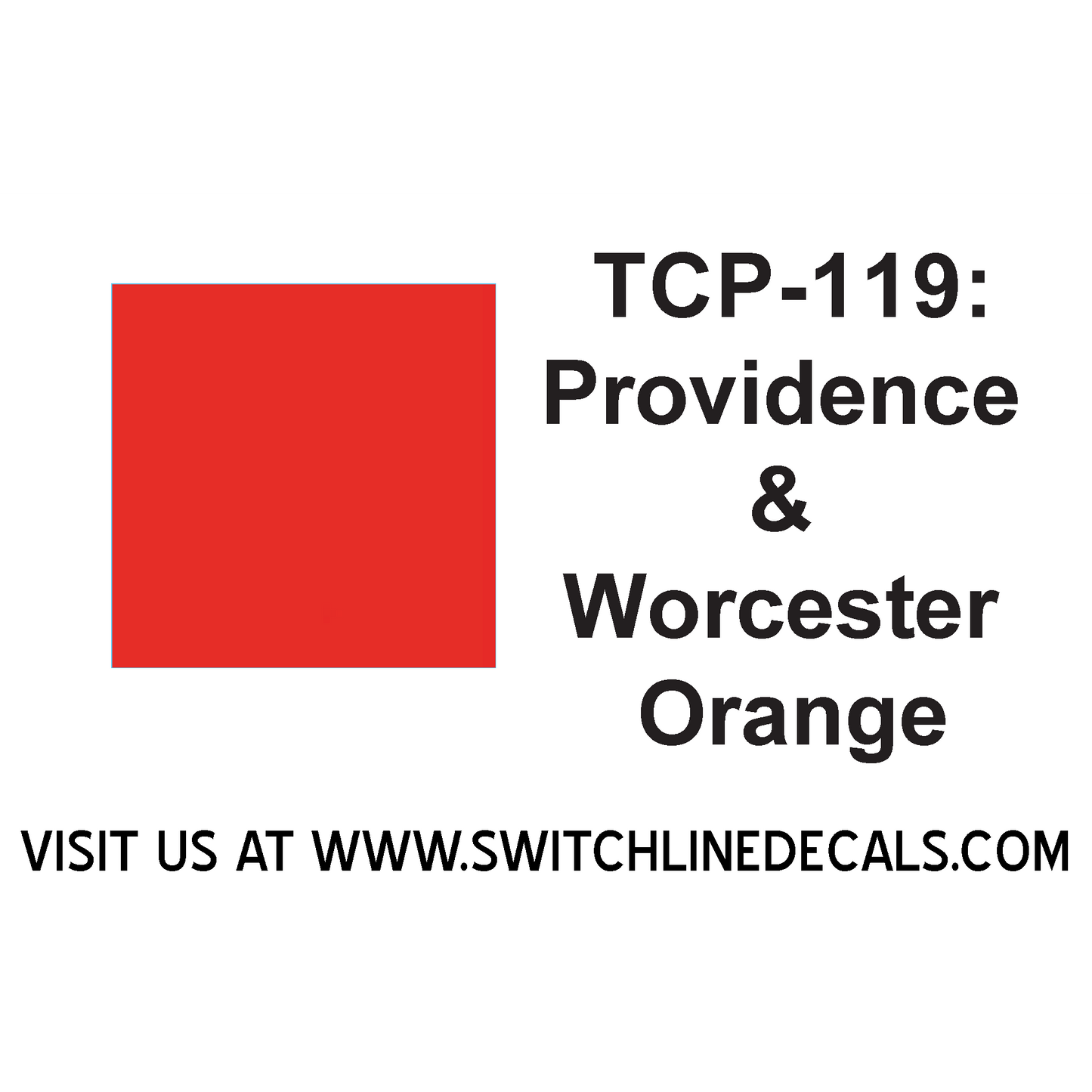 Tru Color Paint TCP-119 Providence & Worcester Orange 1oz TCP119