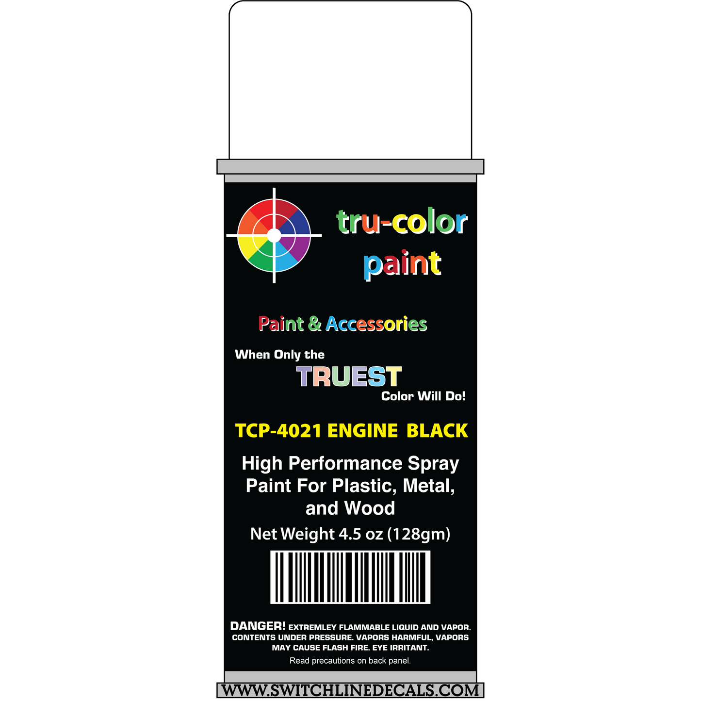 Tru Color Paint TCP 4021 Engine Black Spray Can 4.5 oz Spray Can