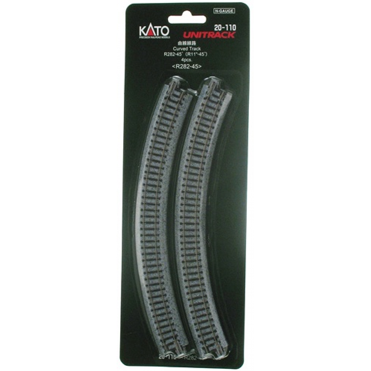 N Scale Kato Unitrack 11" Curve 282MM 4 Pack