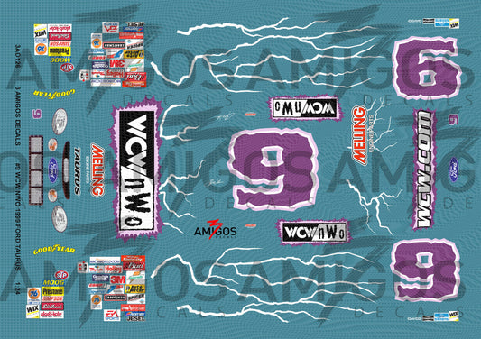 3 Amigos Decals #9 WCW NWO 1999 Ford Taurus 1:24 Decal Set