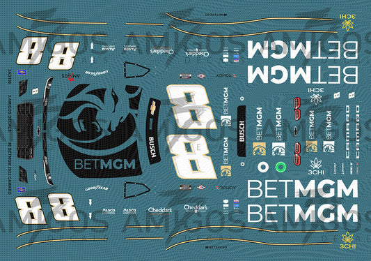 3 Amigos Decals #8 KYLE BUSCH BETMGM 2023 CAMARO 1:24 DECAL SET