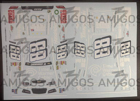 3 Amigos Decals #88 TIME WARNER CABLE DALE JR. 2013 CHEVROLET SS 1:24 DECAL SET
