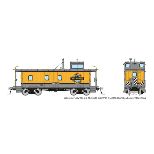 HO Rapido D&RGW Steel Caboose #01418 Post War Single Stripe Caboose PREORDER