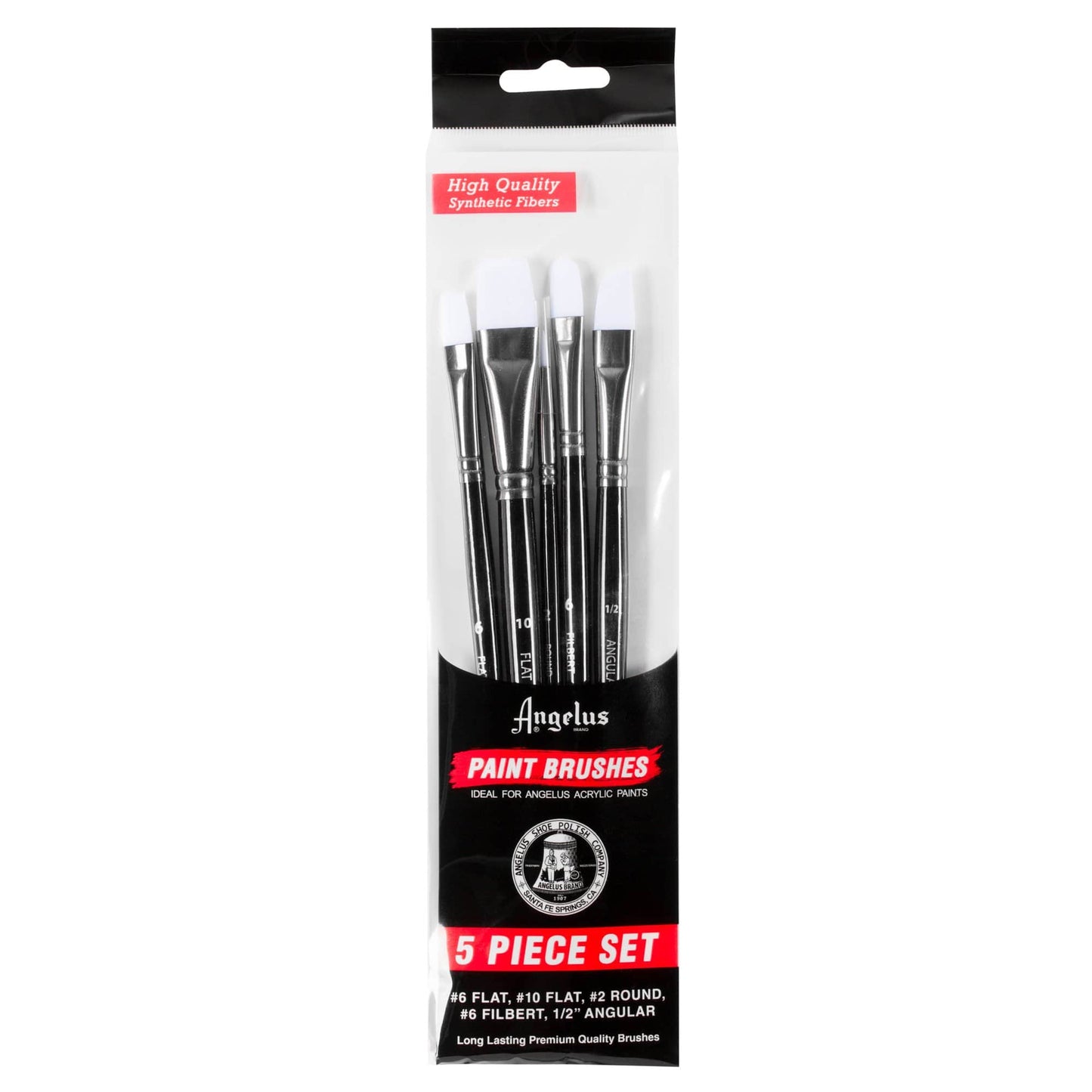 Angelus Acrylic Paint Brush 5-Piece Paint Brush Set