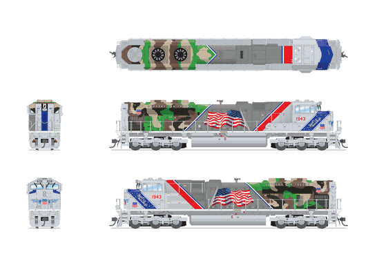 HO Scale Broadway Limited SD70AH UP 1943, "Support Our Troops", Paragon4 Sound/DC/DCC, w/ Smoke, HO