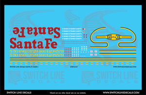 HO Scale Santa Fe Dash 8 Locomotive Decal Set