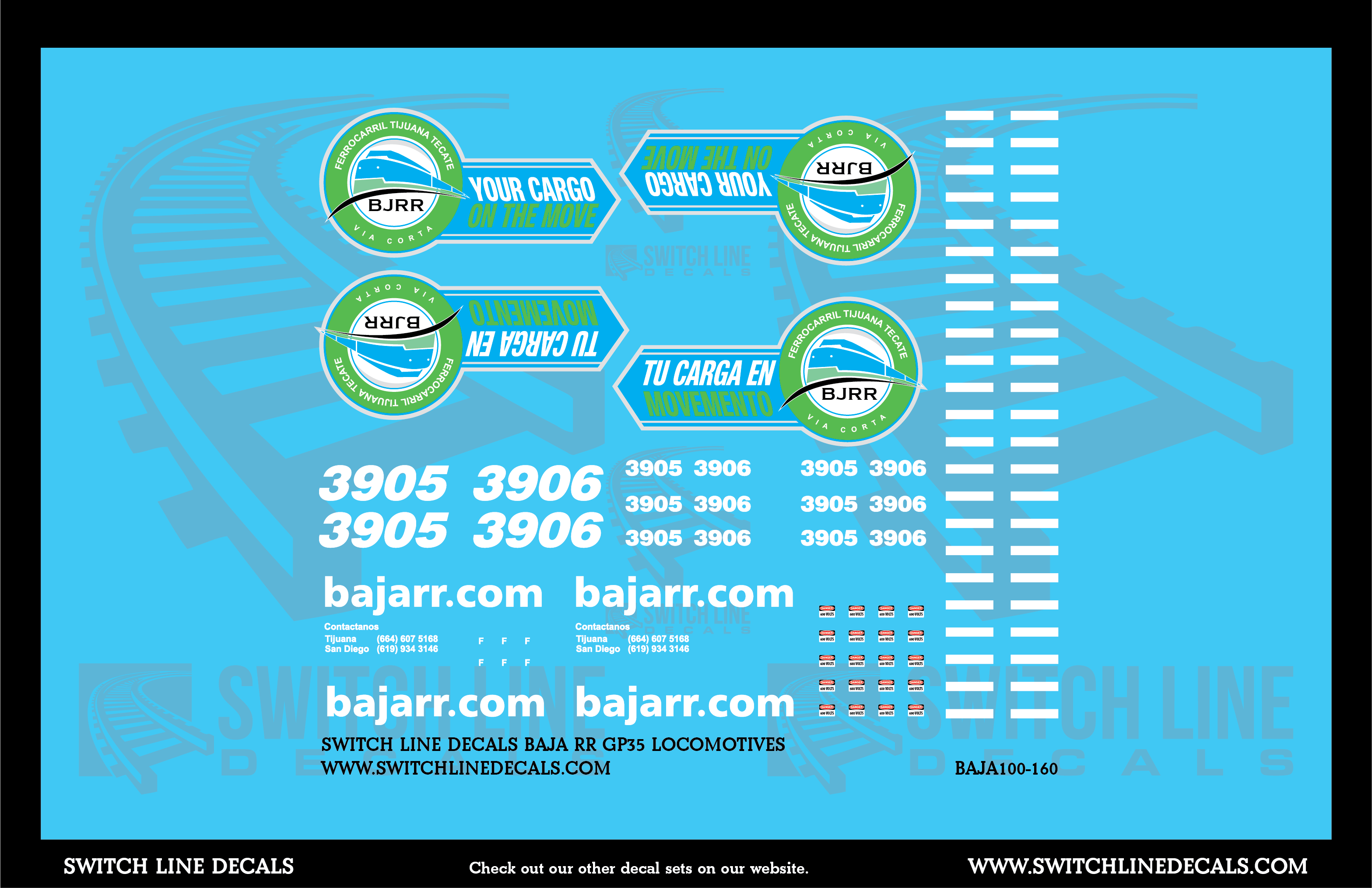N Scale Baja RR GP35 Locomotives Decal Set – Mountain West Model Trains