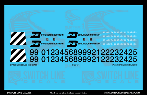 HO Scale Burlington Northern Silver E9 Locomotive Decal Set