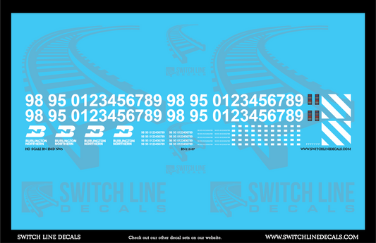 HO Scale BN EMD NW5 Locomotive Decal Set