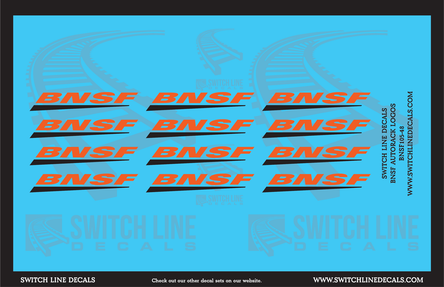 O Scale BNSF Autorack Logos Decal Set