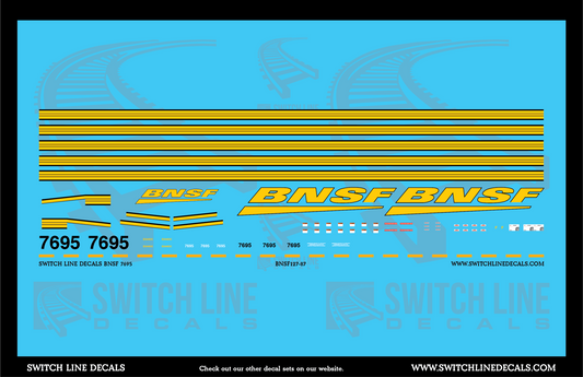 HO Scale BNSF 7695 Locomotive Decal Set
