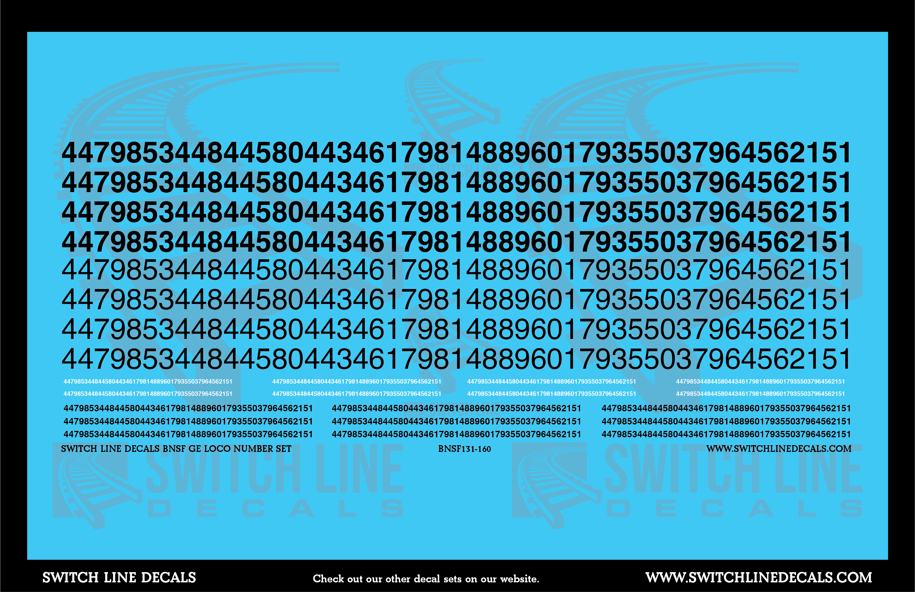 N Scale BNSF GE Loco Number Decal Set – Mountain West Model Trains