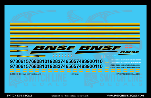 N Scale BNSF H3 SD70MACE Locomotive Decal Set