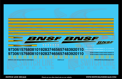 HO Scale BNSF H3 SD70MACE Locomotive Decal Set