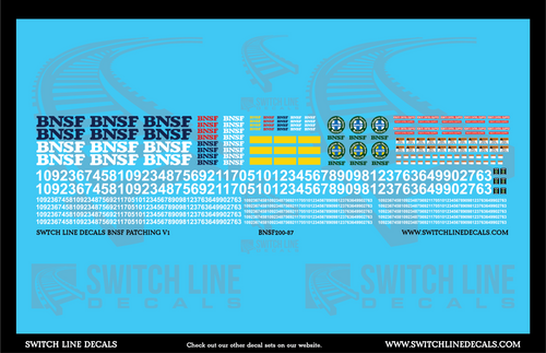 HO Scale BNSF Locomotive Patching Decal Set