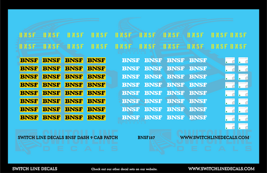BNSF Dash 9 Cab Patch Decal Set for Ex Santa Fe C44-9W Locomotives