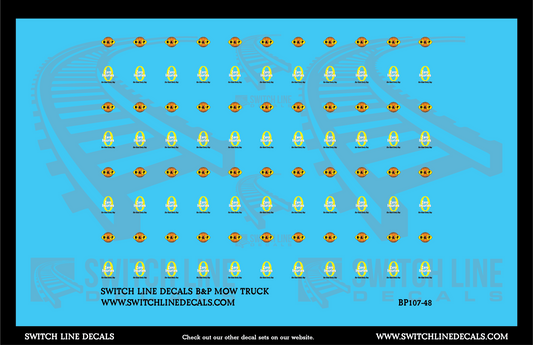 O Scale B&P MOW Truck Decal Set