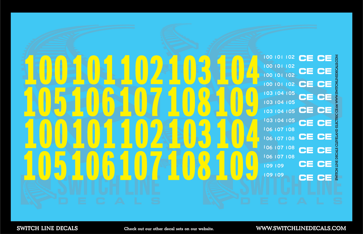 N Scale Cleveland Electric Locomotives Decal Set