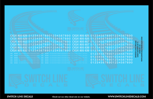 N Scale CIGX Gondolas V1 Decal Set