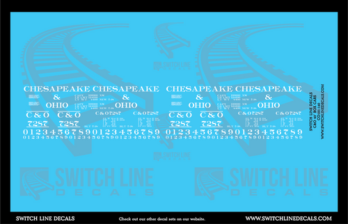 N Scale Chesapeake & Ohio 40' Box Cars Decal Set