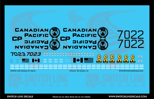 HO Scale Canadian Pacific Veterans Locomotive 7022 / 7023 Decal Set