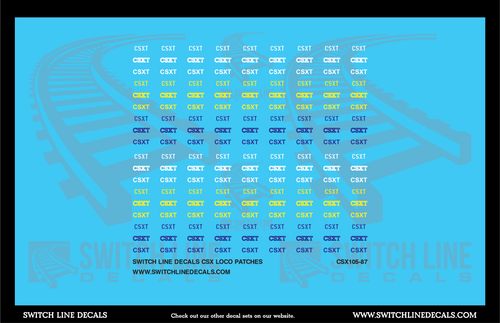 HO Scale CSX CSXT Locomotive CSXT Patches Sub Lettering Decal Set