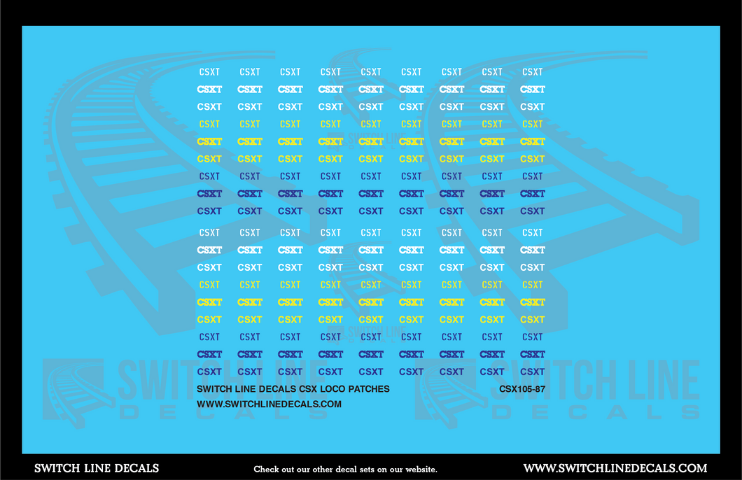 HO Scale CSX CSXT Locomotive CSXT Patches Sub Lettering Decal Set