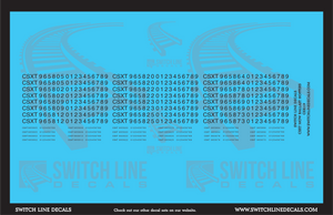 HO Scale CSX CSXT Ballast Hoppers Numbering Decal Set