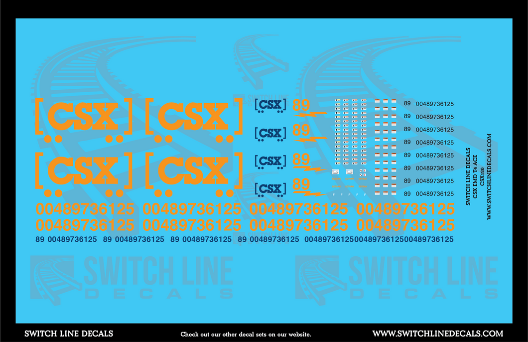 N Scale CSX EMD Tier 4 ACE Locomotive Decal Set