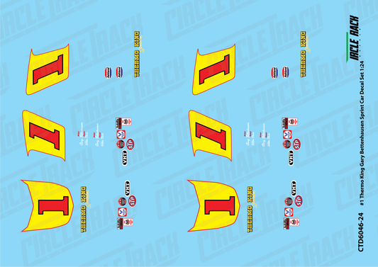 Circle Track Decals #1 Thermo King Gary Bettenhausen Sprint Car Decal Set 1:24