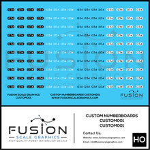 Load image into Gallery viewer, Custom Printed HO Scale EMD Type 1 Numberboards Decal Set