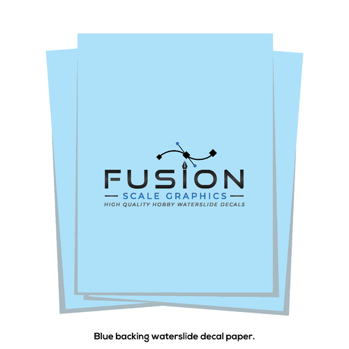 Fusion Scale Graphics Blue Backing Waterslide Decal Paper 100 Sheets