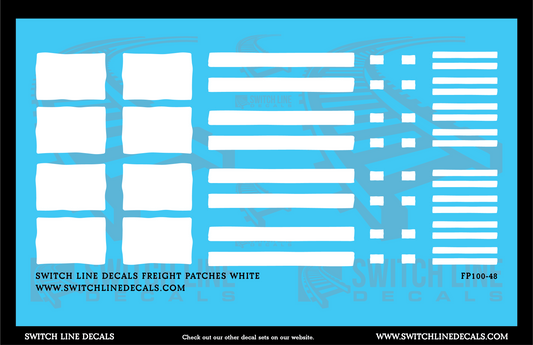 O Scale White Freight Patches Decal Set
