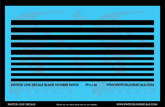 O Scale Black Number Patch Decal Set