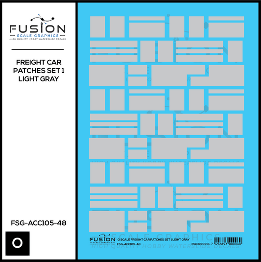 O Scale Freight Car Patches Set 1 Light Gray Decal Set