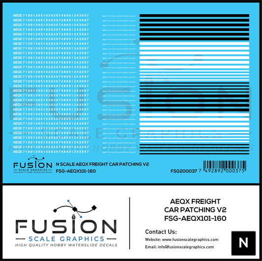 N Scale AEQX Freight Car Patching Decal Set V2