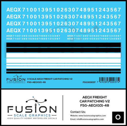 O Scale AEQX Freight Car Patching Decal Set V2