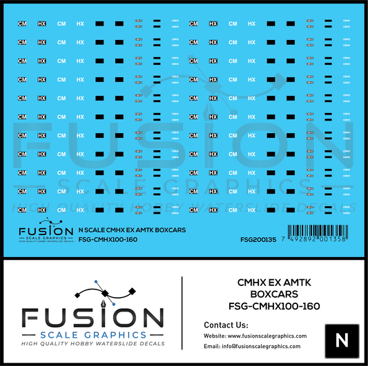 N Scale CMHX Ex AMTK Boxcars Decal Set