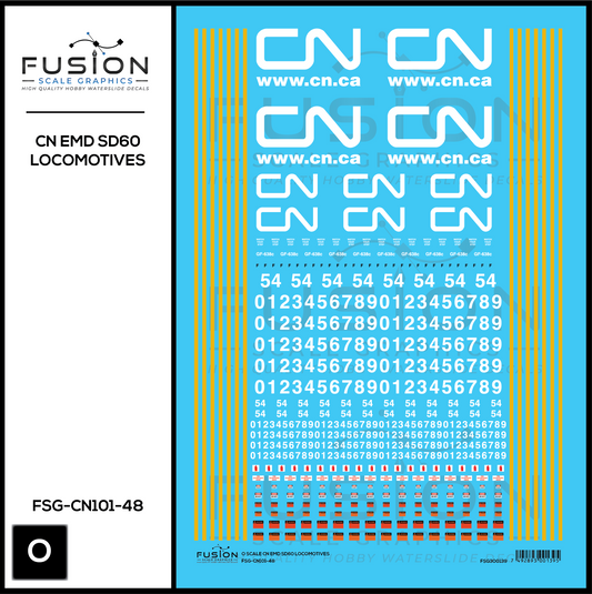 O Scale Canadian National EMD SD60 Locomotives Decal Set