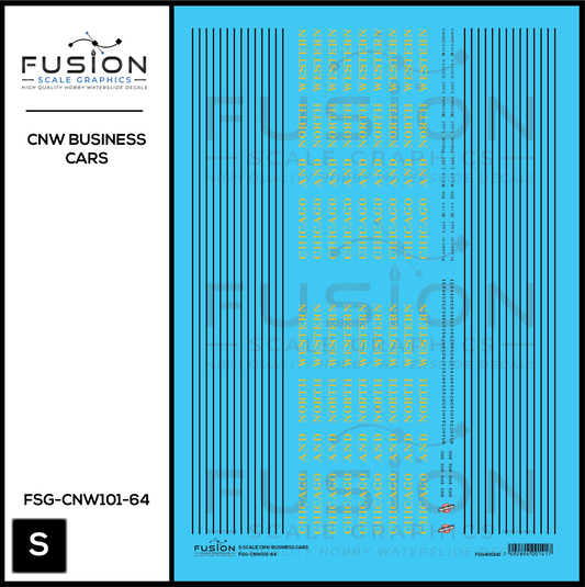 S Scale CNW Chicago & North Western Railroad Business Cars Decal Set