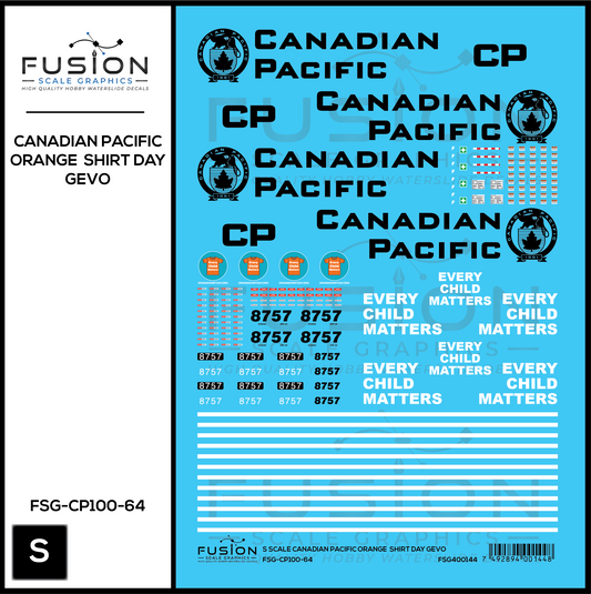 S Scale Canadian Pacific Every Child Matters GEVO Decal Set