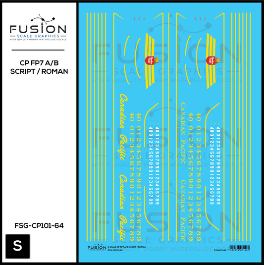 S Scale Canadian Pacific EMD FP7 A/B Locomotives Decal Set