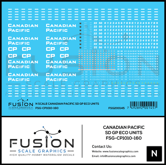 N Scale Canadian Pacific EMD SD GP ECO Rebuild Locomotive Decal Set